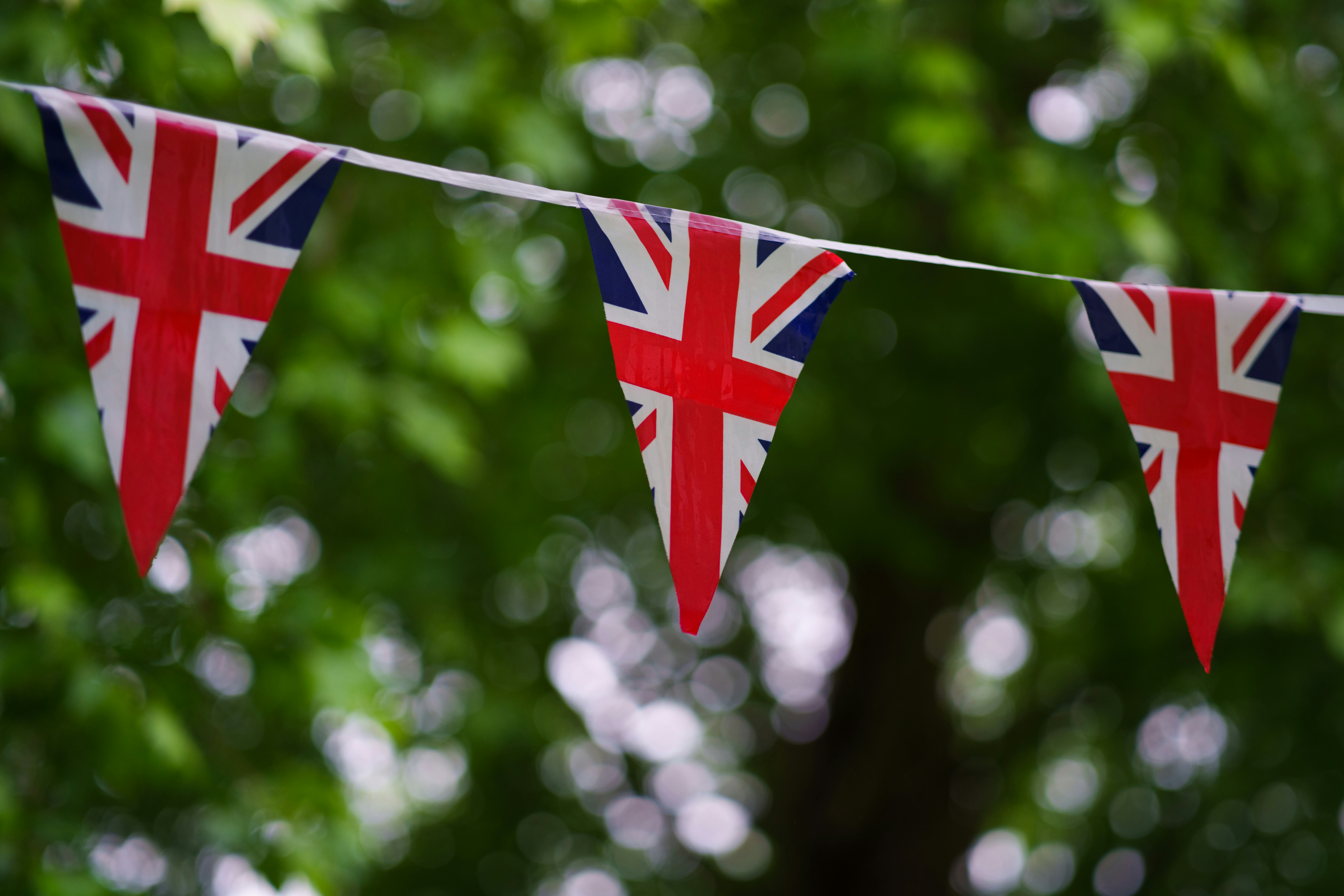Union Jack flags out for a celebration such as a coronation or jubilee!